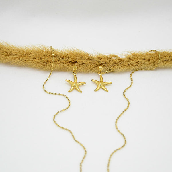 SET COLLAR & ARETES GOLD HILARY