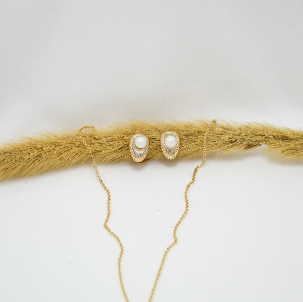 SET COLLAR & ARETES GOLD ABELLA