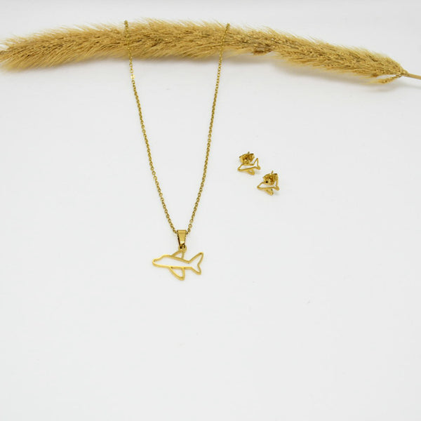 SET COLLAR & ARETES GOLD ISAI