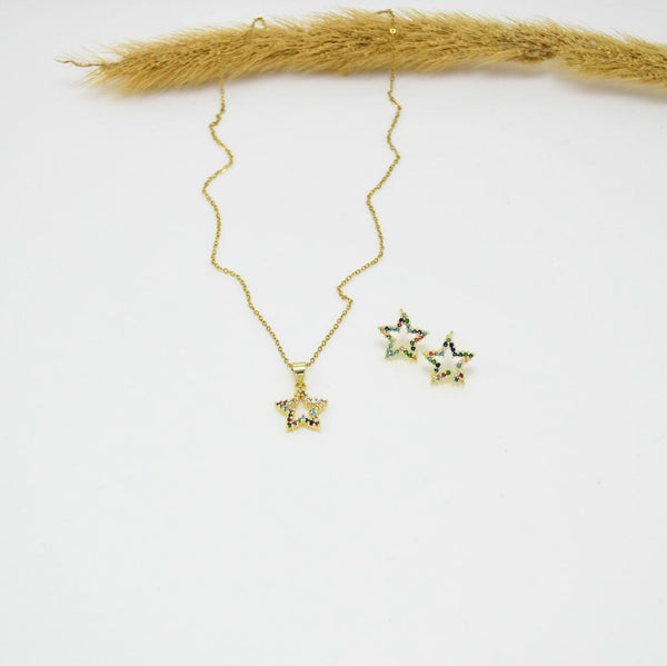 SET COLLAR & ARETES GOLD LAYLA