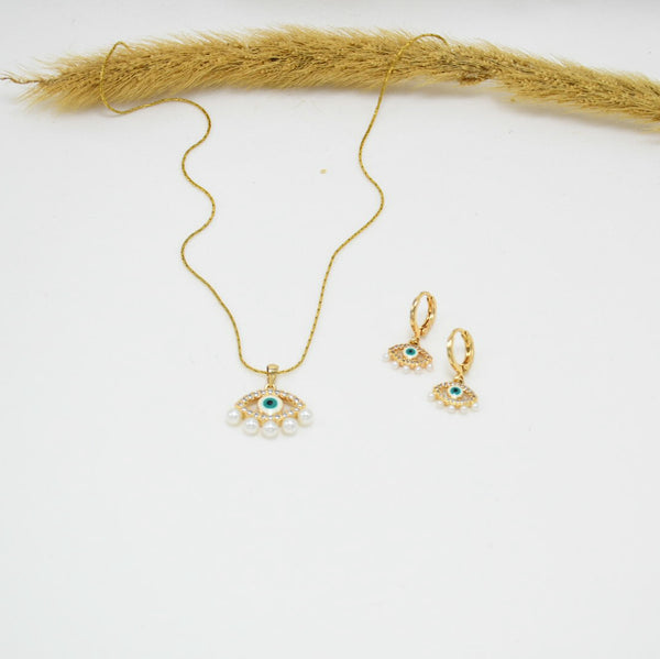 SET COLLAR & ARGOLLAS GOLD PEACE