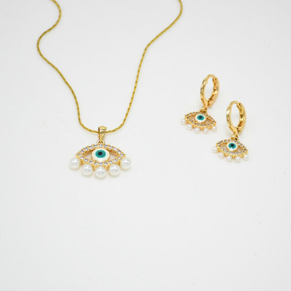 SET COLLAR & ARGOLLAS GOLD PEACE