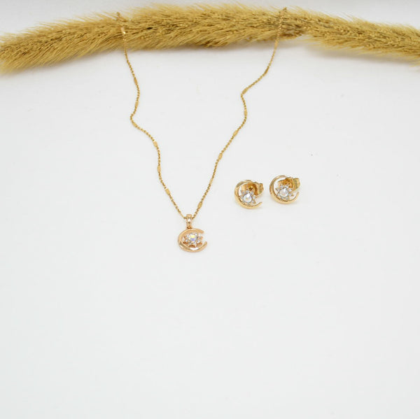 SET COLLAR & ARETES GOLD MIREYA