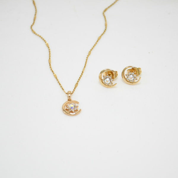 SET COLLAR & ARETES GOLD MIREYA