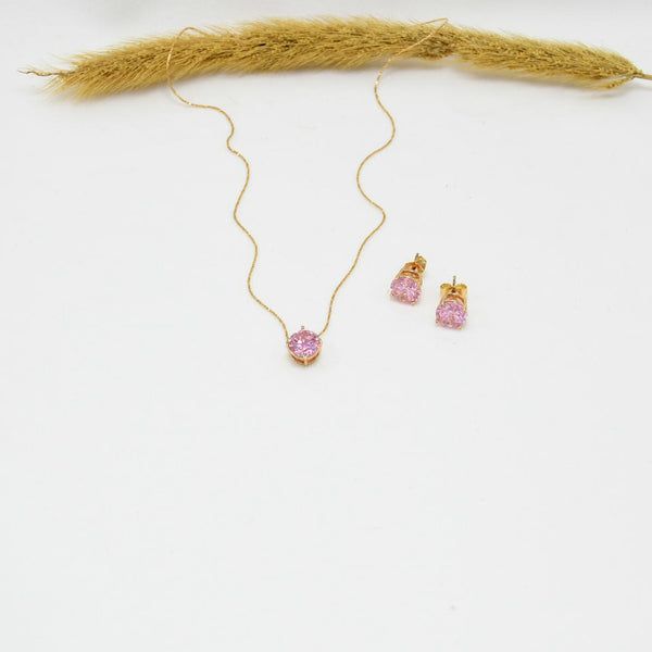 SET COLLAR & ARETES GOLD SILVANA