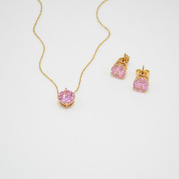 SET COLLAR & ARETES GOLD SILVANA