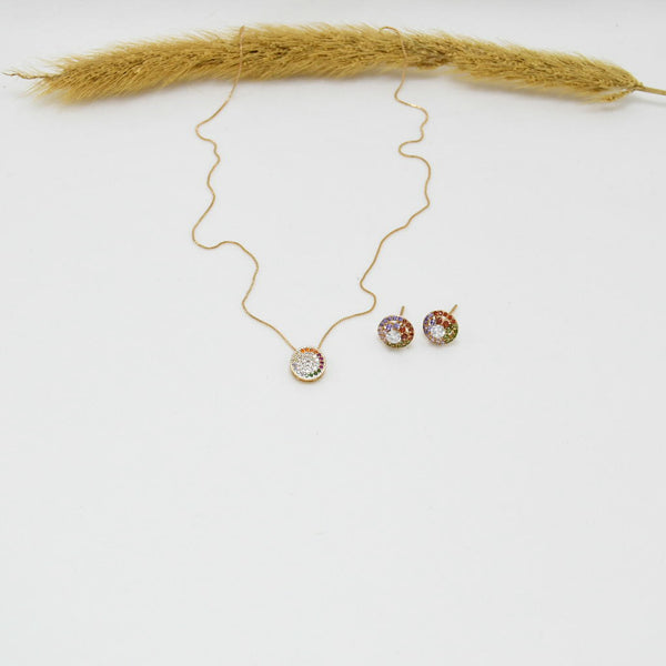 SET COLLAR & ARETES GOLD OLIVIA