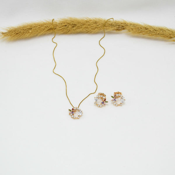 SET COLLAR & ARETES GOLD XIMENA