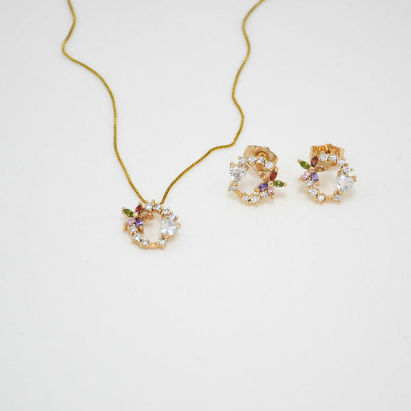 SET COLLAR & ARETES GOLD XIMENA