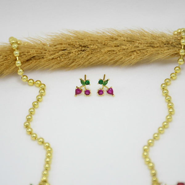 SET COLLAR & ARETES GOLD PRIMAVERA
