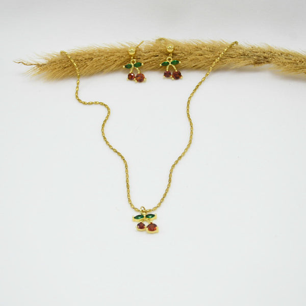 SET COLLAR & ARETES GOLD ALANIS