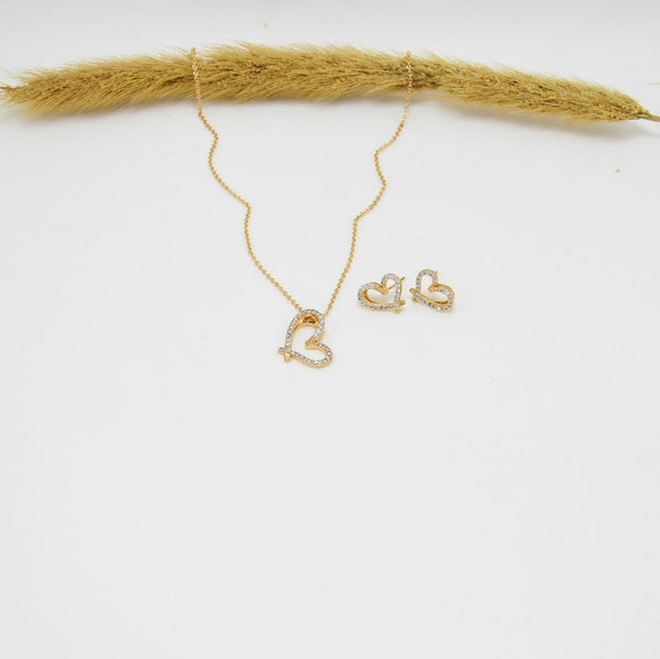 SET COLLAR & ARETES GOLD LIA