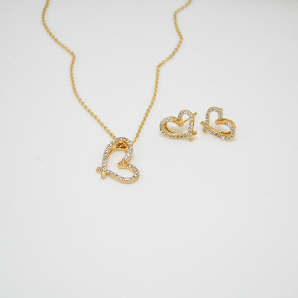 SET COLLAR & ARETES GOLD LIA