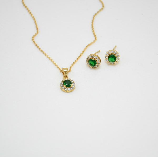 SET COLLAR & ARETES GOLD FEMME