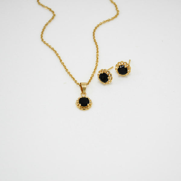 SET COLLAR & ARETES GOLD GIOVANNA