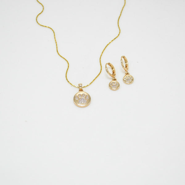 SET COLLAR & ARETES GOLD DOGGY