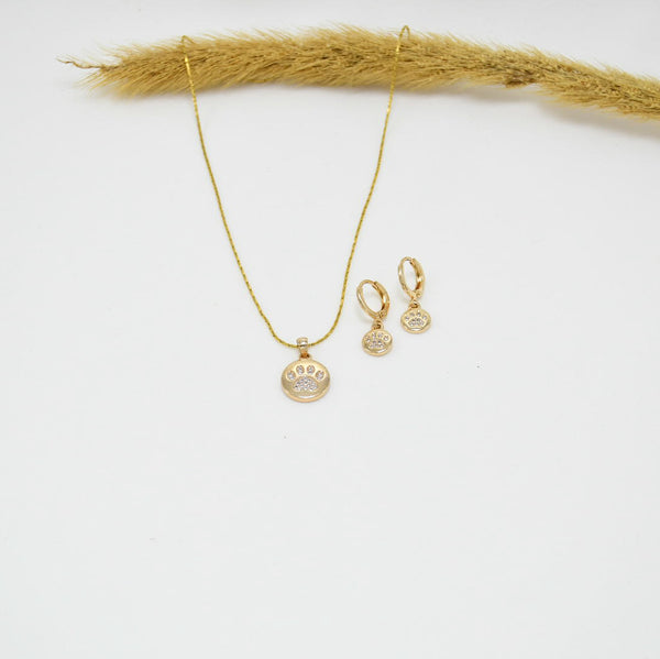 SET COLLAR & ARETES GOLD DOGGY