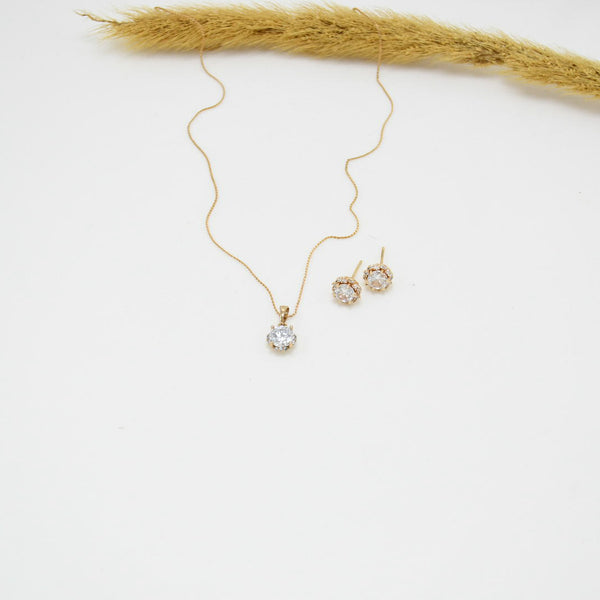 SET COLLAR & ARETES GOLD ANNY