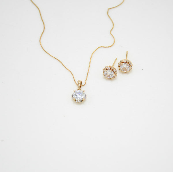 SET COLLAR & ARETES GOLD ANNY