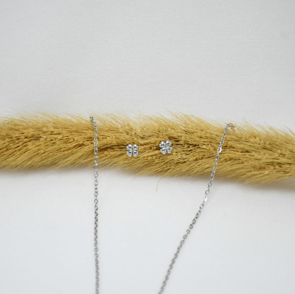 SET COLLAR & ARETES SILVER AMY