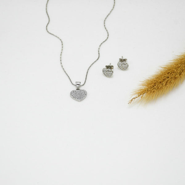 SET COLLAR & ARETES SILVER BRUNA