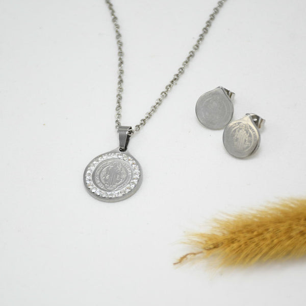 SET COLLAR & ARETES SILVER ZAMARA