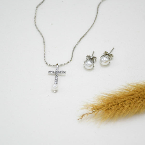 SET COLLAR & ARETES SILVER XIME