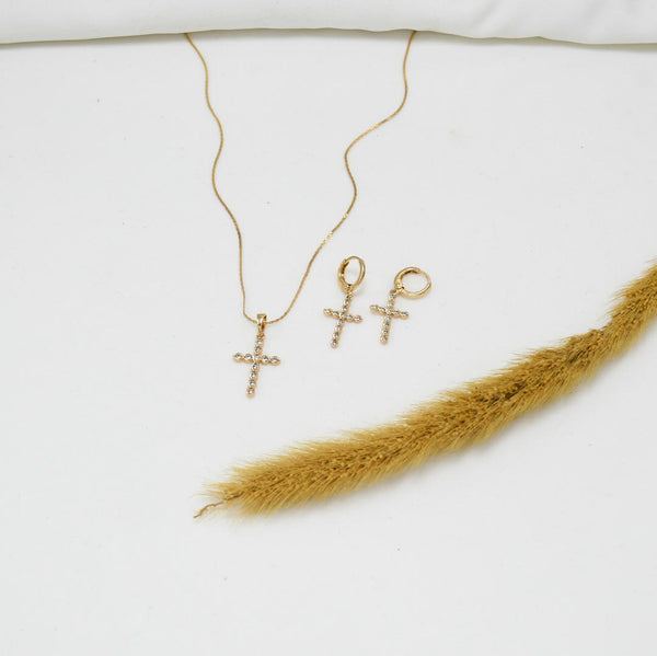 SET COLLAR & ARETES GOLD SAMARA