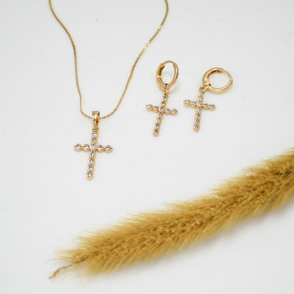 SET COLLAR & ARETES GOLD SAMARA