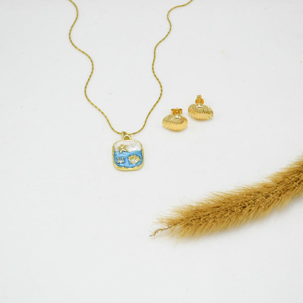 SET COLLAR & ARETES GOLD GABRIELA