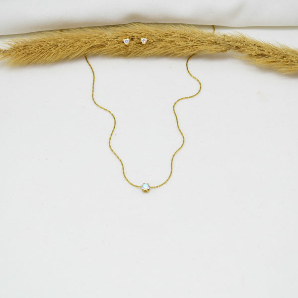 SET COLLAR & ARETES GOLD MIA