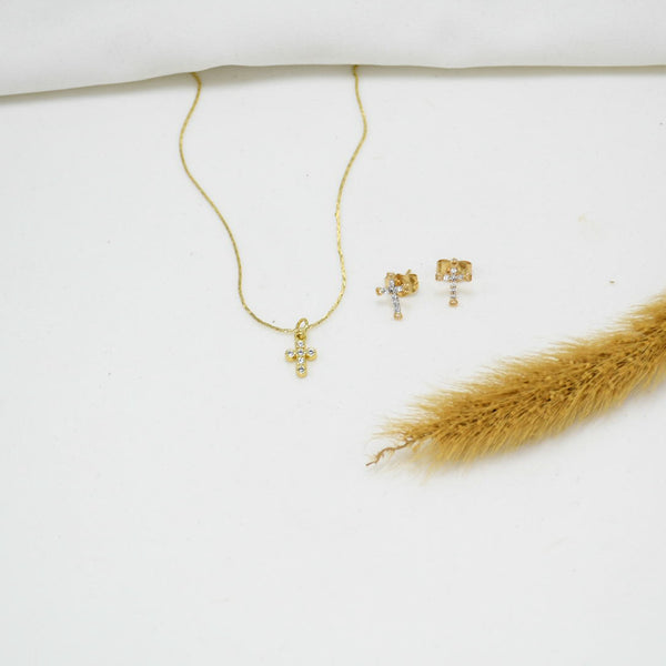 SET COLLAR & ARETES GOLD XAMARA
