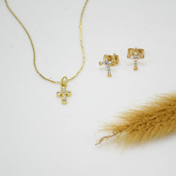 SET COLLAR & ARETES GOLD XAMARA