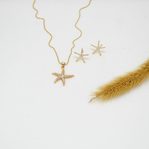 SET COLLAR & ARETES GOLD SAMI