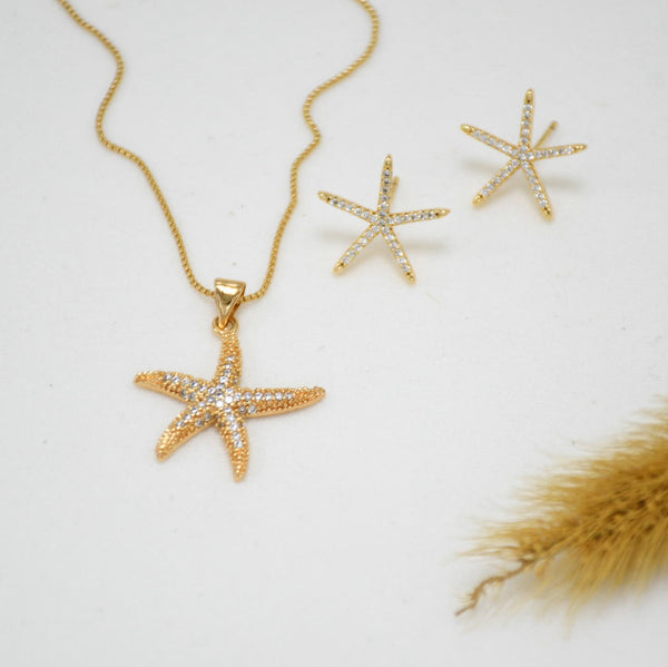 SET COLLAR & ARETES GOLD SAMI
