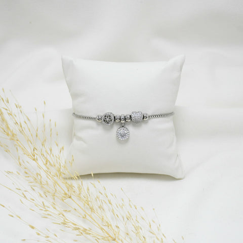 PULSERAS REGULABLE SILVER FLOWER