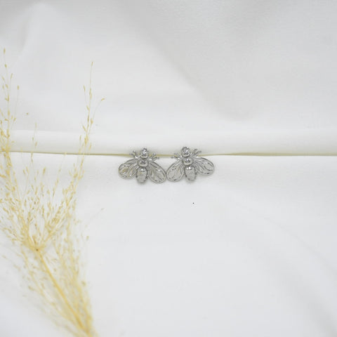 ARETES CHUNKY SILVER ABEJA