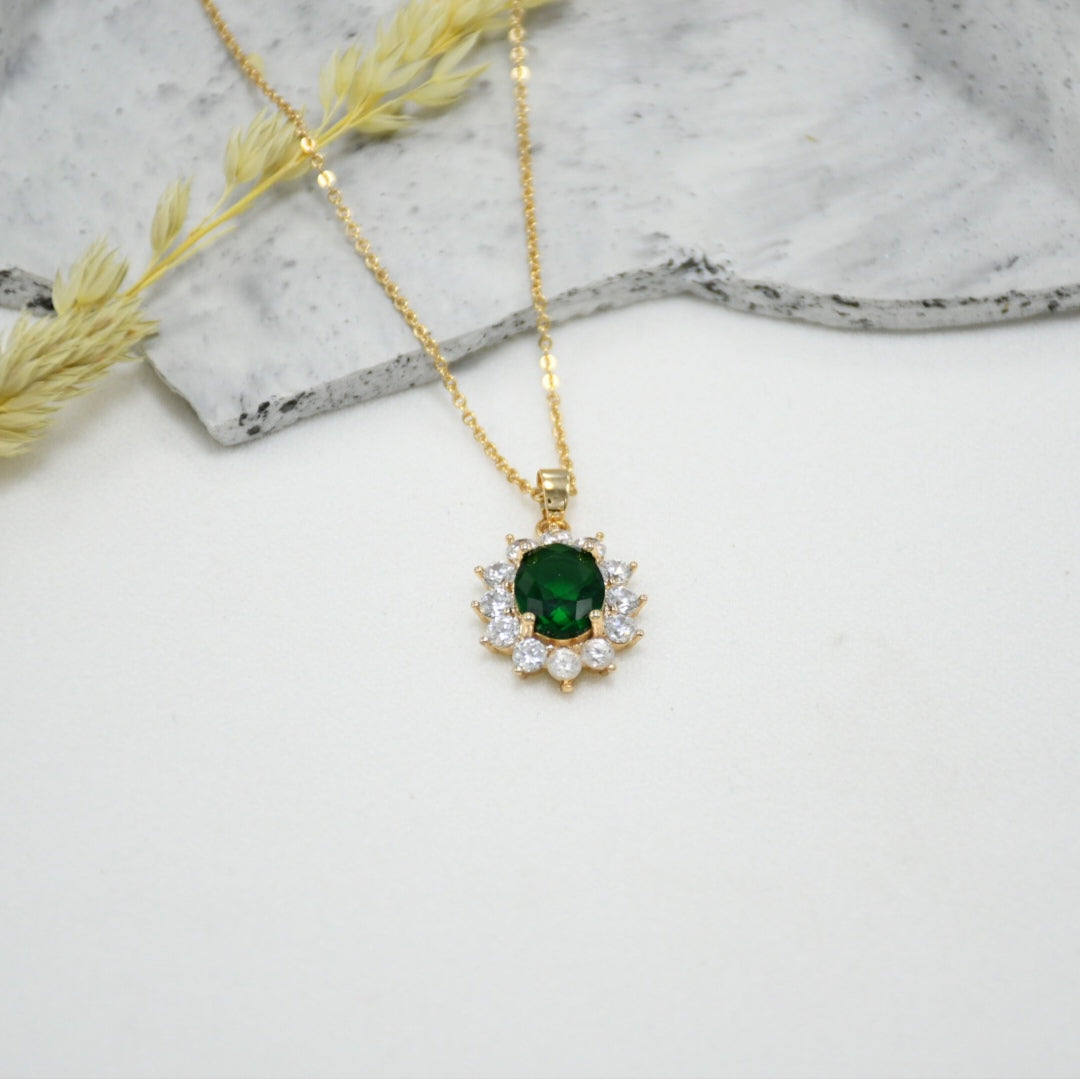 CADENA GOLD FLOR VERDE