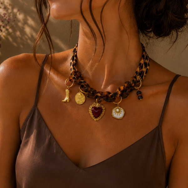 COLLAR BANDANA GOLD CHUNKY OLIVIA