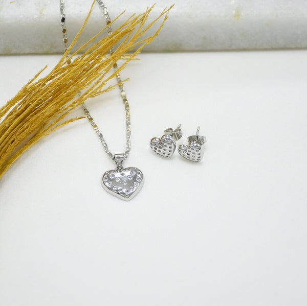 CADENA + ARETES CARLA SILVER
