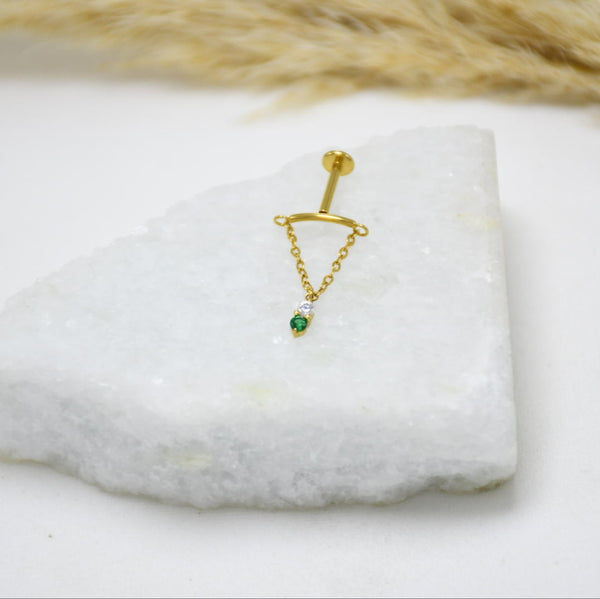PIERCING DE TITANIO DORADO OLIVA