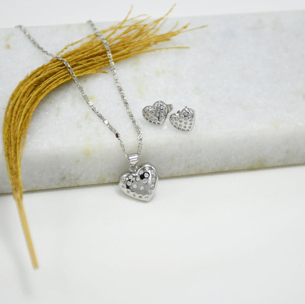 CADENA + ARETES CARLA SILVER