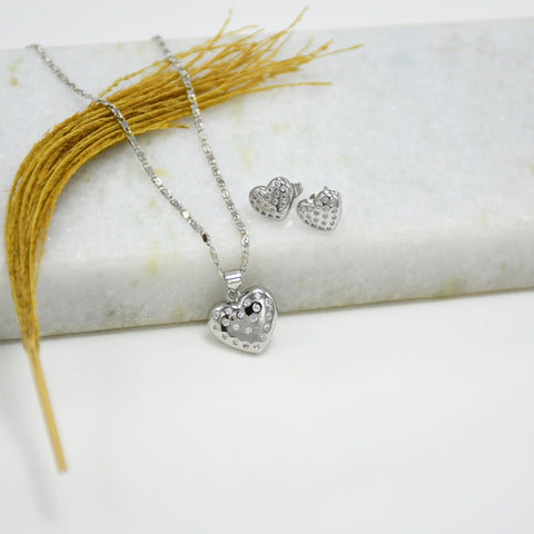 CADENA + ARETES CARLA SILVER