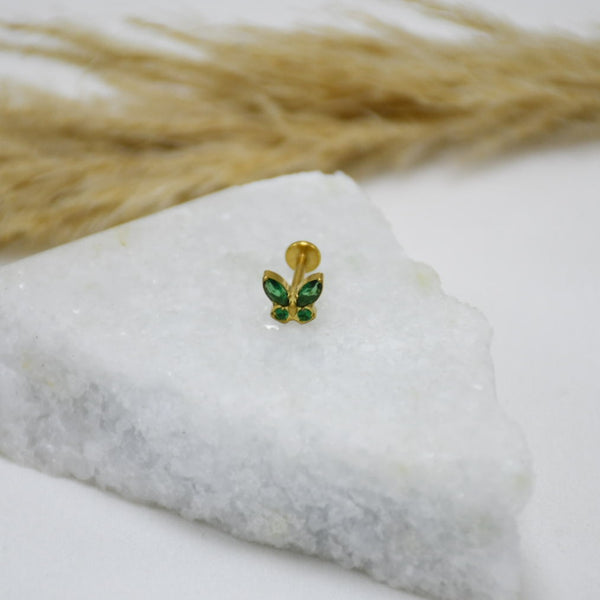 PIERCING DE TITANIO DORADO JADE