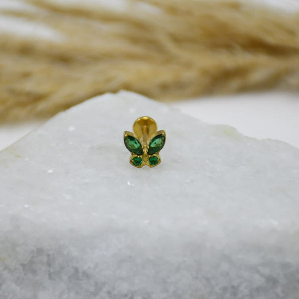 PIERCING DE TITANIO DORADO JADE